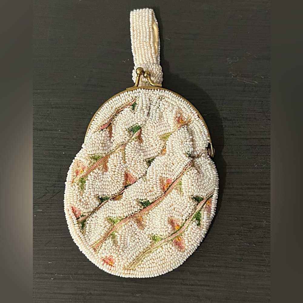 Vintage 1950’s Beaded Change Purse, Made In Belgium For Saks Fifth Avenue